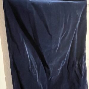 Elegant Velvet Navy Pencil Skirt